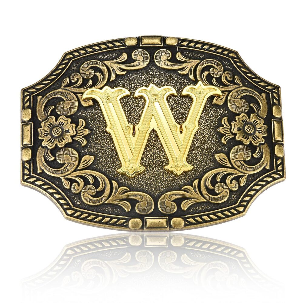 3643 Western Belt Buckle Initial Letters W Cowboy Rodeo Belt Buckles Cowboy